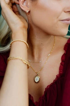 Reversible Pearlescent Locket Necklace - Gold Filled & Sterling Silver -ROOLEE FASHION SHOP FO2A7335 edd5d45a 834d 4178 a684 f6bd8f266222