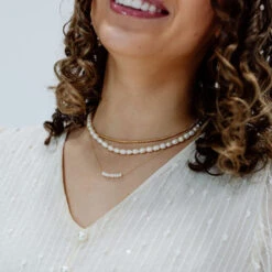 Gold Filled Bead Necklace - Staci Minimalist Adjustable Jewelry -ROOLEE FASHION SHOP FO2A7451