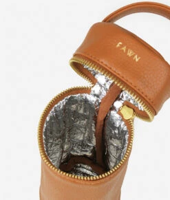 Fawn Design Brown Pebbled Leather Insulated Bottle Bag -ROOLEE FASHION SHOP Fawn BottleBag Brown 3