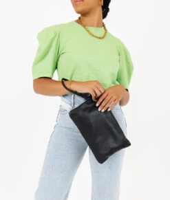 Fawn Design Changing Clutch - Matte Black Faux Leather -ROOLEE FASHION SHOP Fawn Clutch BlackBlack 5