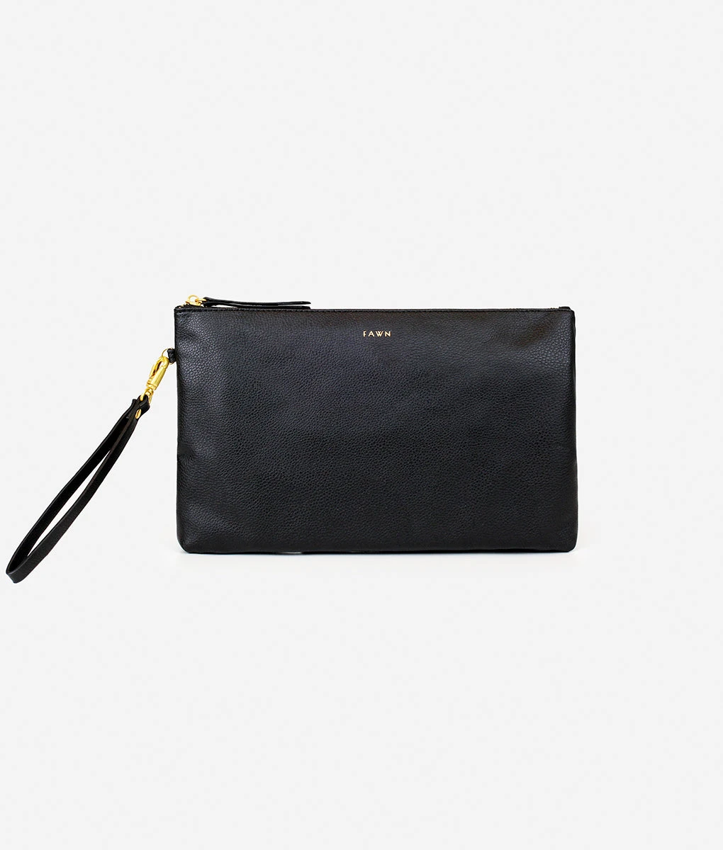 Fawn Design Changing Clutch in Black - Premium Faux Leather 3 Fawn Design Changing Clutch in Black - Premium Faux Leather