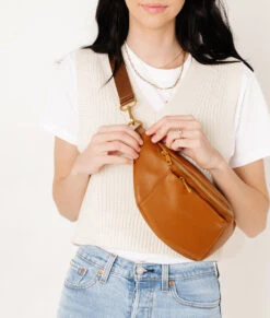 Brown Faux Leather Crossbody Fanny Pack and Belt Bag -ROOLEE FASHION SHOP Fawn FawnyPack Brown 5