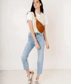 Brown Faux Leather Crossbody Fanny Pack and Belt Bag -ROOLEE FASHION SHOP Fawn FawnyPack Brown 6