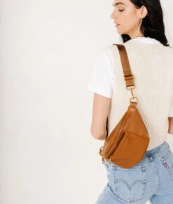 Brown Faux Leather Crossbody Fanny Pack and Belt Bag -ROOLEE FASHION SHOP Fawn FawnyPack Brown 7