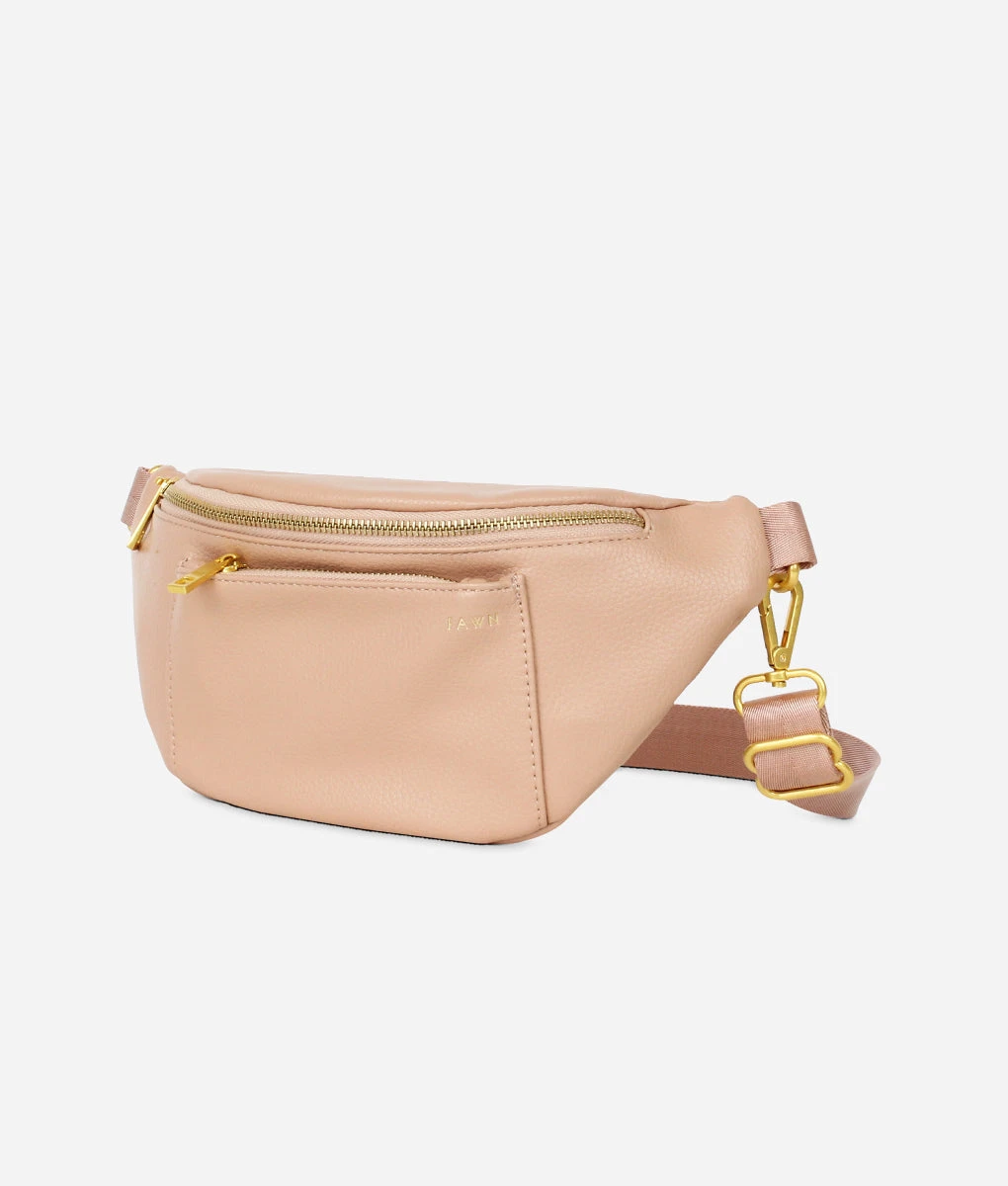 Warm Blush Faux Leather Fanny Pack - Crossbody Belt Bag for Women 4 Warm Blush Faux Leather Fanny Pack - Crossbody Belt Bag for Women - Image 2