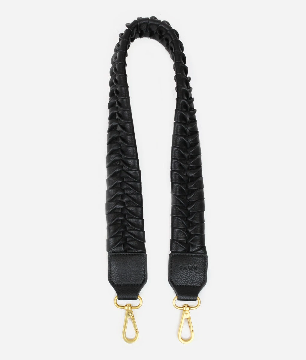 Fawn Design Black Fishtail Braid Short Messenger Strap 3 Fawn Design Black Fishtail Braid Short Messenger Strap