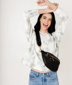 Fawn Design Black Fishtail Braid Short Messenger Strap 9 Fawn Design Black Fishtail Braid Short Messenger Strap -ROOLEE FASHION SHOP Fawn FishtailBlackStrap Short 3