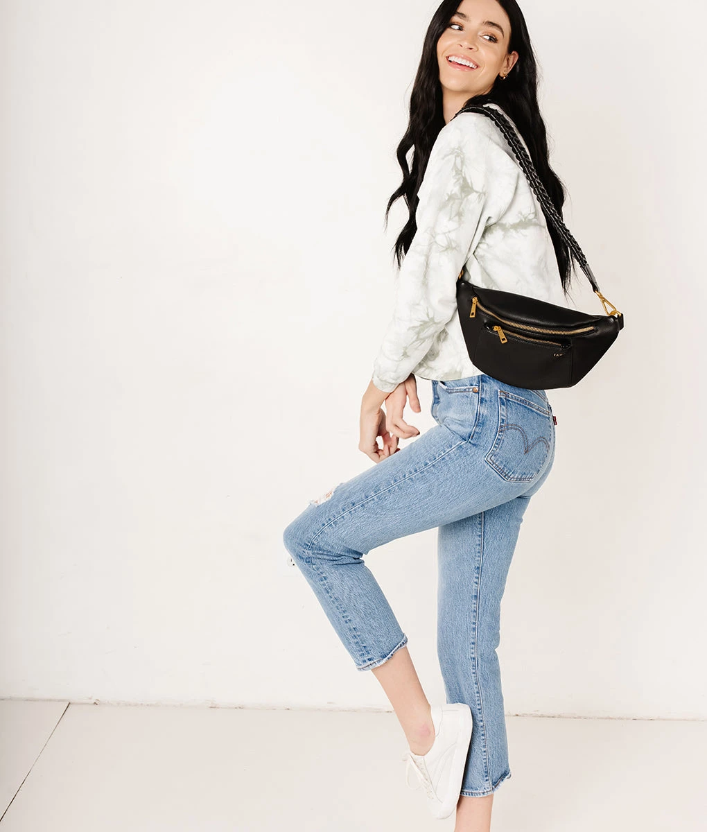 Fawn Design Black Fishtail Braid Short Messenger Strap 7 Fawn Design Black Fishtail Braid Short Messenger Strap - Image 5