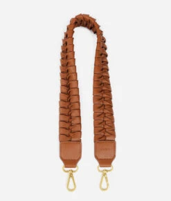 Fawn Design Fishtail Braid Messenger Strap - Brown Short