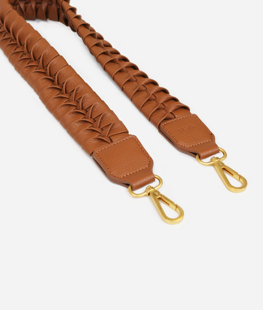 Fawn Design Fishtail Braid Messenger Strap - Brown Short 4 Fawn Design Fishtail Braid Messenger Strap - Brown Short - Image 2