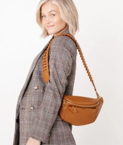 Fawn Design Fishtail Braid Messenger Strap - Brown Short 9 Fawn Design Fishtail Braid Messenger Strap - Brown Short -ROOLEE FASHION SHOP Fawn FishtailBrownStrap Short 3