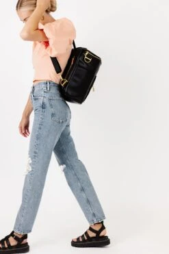 Fawn Design The Original Diaper Bag - Premium Black Faux Leather -ROOLEE FASHION SHOP Fawn Original Black 6