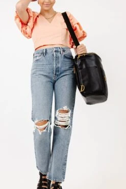 Fawn Design The Original Diaper Bag - Premium Black Faux Leather -ROOLEE FASHION SHOP Fawn Original Black 8