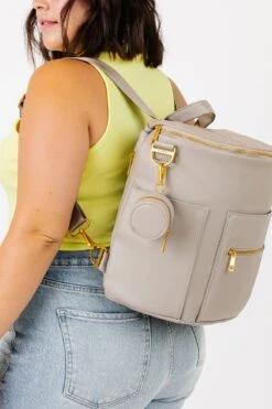 Fawn Design Paci Case in Gray - Premium Faux Leather Pacifier Holder -ROOLEE FASHION SHOP Fawn PaciCase Gray 5