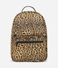 Leopard Print Faux Leather Backpack with 13-Inch Laptop Sleeve -ROOLEE FASHION SHOP Fawn Pack Leopard 1
