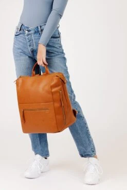 Fawn Square Diaper Bag in Brown - Premium Matte Faux Leather 14 Fawn Square Diaper Bag in Brown - Premium Matte Faux Leather -ROOLEE FASHION SHOP Fawn SquareDiaperBag Brown 8