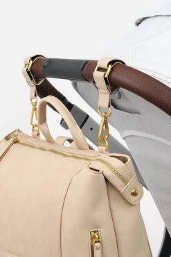 Fawn Design Stroller Hooks - Beige Premium Faux Leather 7 Fawn Design Stroller Hooks - Beige Premium Faux Leather -ROOLEE FASHION SHOP Fawn StrollerHooks Beige 3