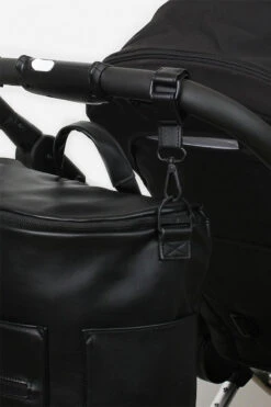 Fawn Design Stroller Hooks - Matte Black Faux Leather Straps -ROOLEE FASHION SHOP Fawn StrollerHooks BlackBlack 3