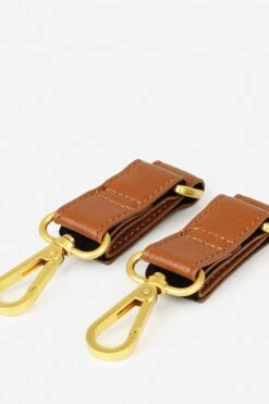 Fawn Design Stroller Hooks - Premium Faux Leather Brown -ROOLEE FASHION SHOP Fawn StrollerHooks Brown 2