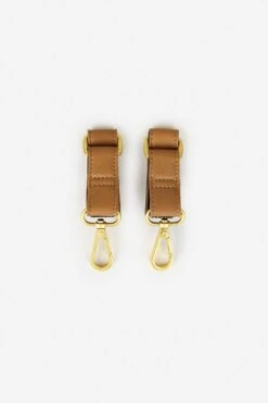 Fawn Design Stroller Hooks - Premium Tan Vegan Leather