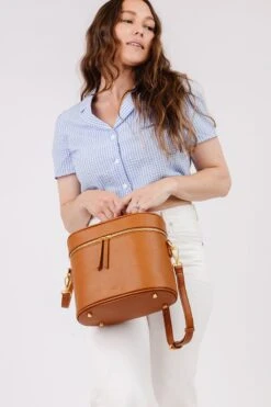 Fawn Train Case in Matte Brown - Premium Travel Toiletry Bag