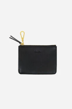 Premium Vegan Leather Wallet Pouch - Black Clip-On Bag Accessory
