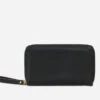 Fawn Matte Faux Leather Wristlet Wallet - Black