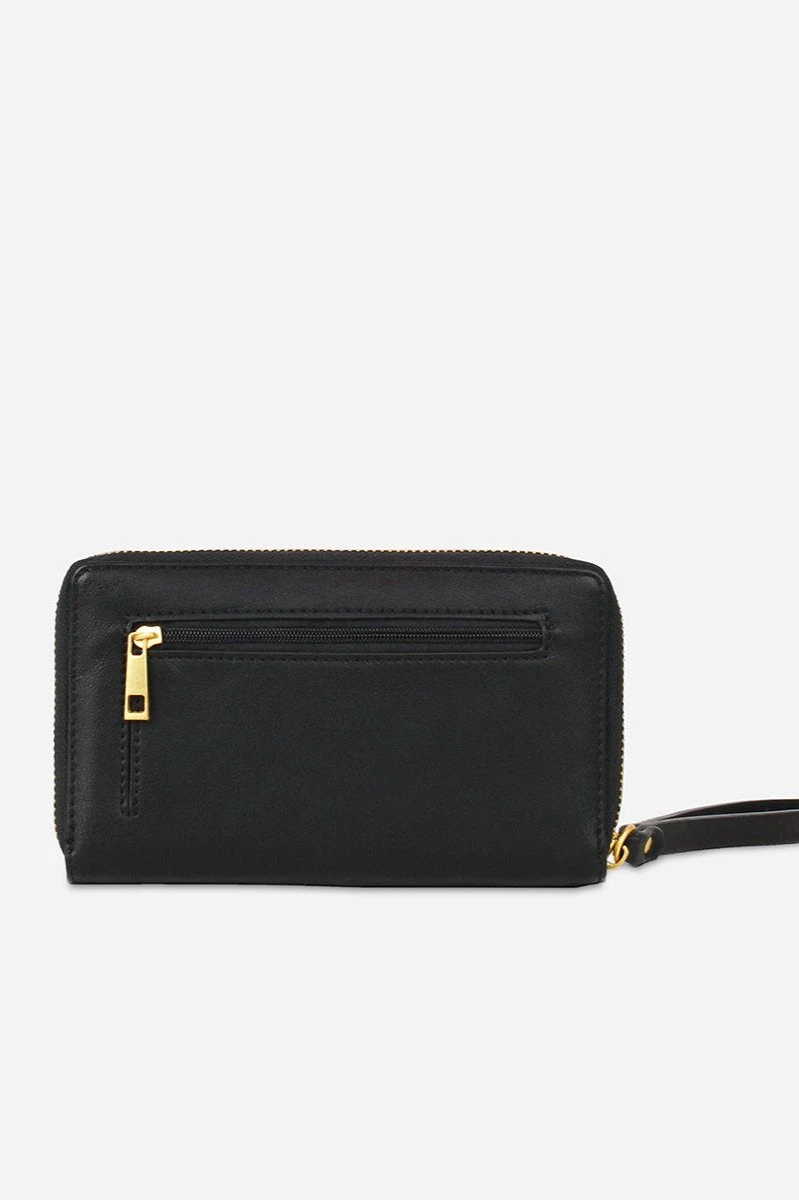 Fawn Matte Faux Leather Wristlet Wallet - Black 5 Fawn Matte Faux Leather Wristlet Wallet - Black - Image 3