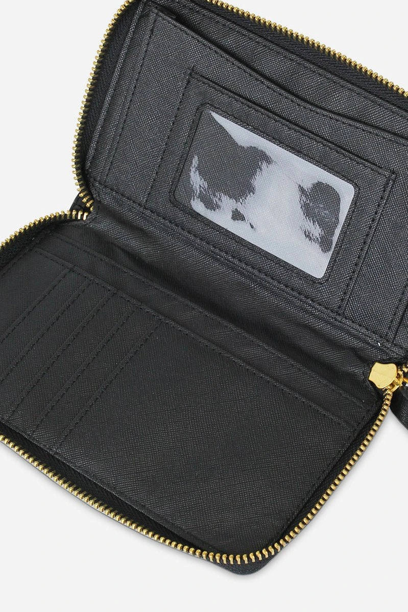 Fawn Matte Faux Leather Wristlet Wallet - Black 6 Fawn Matte Faux Leather Wristlet Wallet - Black - Image 4