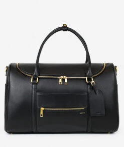 Black Faux Leather Weekender Bag - Premium Travel & Hospital Overnight Tote -ROOLEE FASHION SHOP Fawn Weekender Black 1 a692de59 5a45 4955 b4cd 7f7b0fd3304a