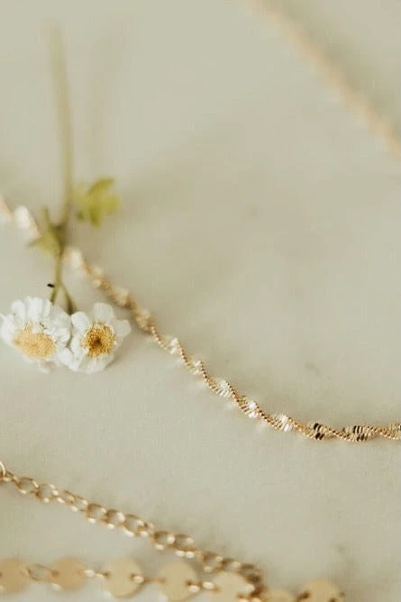 Amelia 18k Gold Filled Twist Necklace - Dainty 3mm Layering Chain 5 Amelia 18k Gold Filled Twist Necklace - Dainty 3mm Layering Chain - Image 3