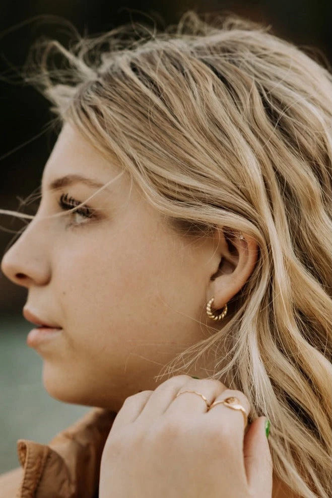 Gold Vermeil Twist Hoop Earrings - Hypoallergenic Brooklyn Hoops 7 Gold Vermeil Twist Hoop Earrings - Hypoallergenic Brooklyn Hoops - Image 5