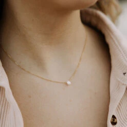 Melbourne Dainty Freshwater Pearl Necklace in Gold Vermeil -ROOLEE FASHION SHOP IMG 3849