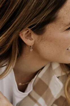 Daisy Floral Drop Hoop Earrings in Gold Vermeil -ROOLEE FASHION SHOP IMG 4441 f2a6de89 5cf3 465f 9527 b4f41fba0c5f