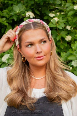 Braided Headband for Women - American Honey Floral and Gingham Hair Accessory -ROOLEE FASHION SHOP IMG 4628
