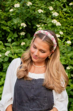 Braided Headband for Women - American Honey Floral and Gingham Hair Accessory -ROOLEE FASHION SHOP IMG 4632