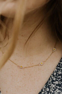 Gold Vermeil Daisy Necklace - Dainty Floral Sterling Silver Jewelry -ROOLEE FASHION SHOP IMG 4733 2 57217443 5446 4bac b6ba dc54d2384b0b