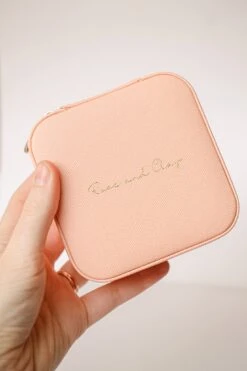 Compact Peach Jewelry Travel Case with Removable Dividers 14 Compact Peach Jewelry Travel Case with Removable Dividers -ROOLEE FASHION SHOP IMG 4875