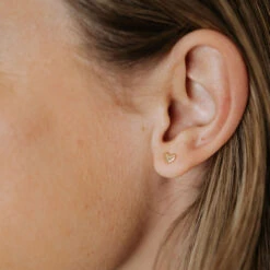 Hypoallergenic Mini Heart Stud Earrings in Gold & Sterling Silver 15 Hypoallergenic Mini Heart Stud Earrings in Gold & Sterling Silver -ROOLEE FASHION SHOP IMG 4950 2
