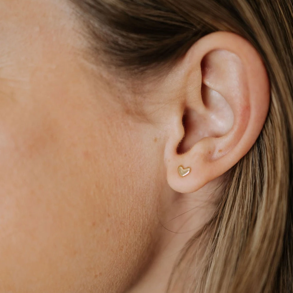 Hypoallergenic Mini Heart Stud Earrings in Gold & Sterling Silver 8 Hypoallergenic Mini Heart Stud Earrings in Gold & Sterling Silver - Image 6