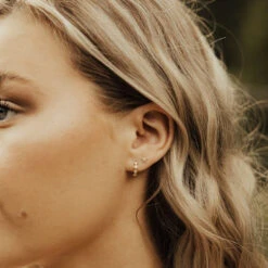 Dainty Diamond Huggie Hoops | Alice Minimalist Earrings -ROOLEE FASHION SHOP IMG 5067