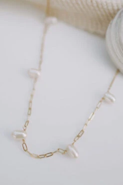 Adelaide Freshwater Pearl and Gold Vermeil Paperclip Necklace -ROOLEE FASHION SHOP IMG 7259 82492461 3e3d 4f1c 8d7a 515d4e5abdd7
