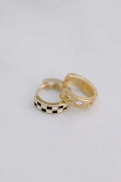 Black & White Checkered Huggie Hoops for Sensitive Ears 12 Black & White Checkered Huggie Hoops for Sensitive Ears -ROOLEE FASHION SHOP IMG 7348 60946a50 4404 451b a5bc f17dfd1bda94