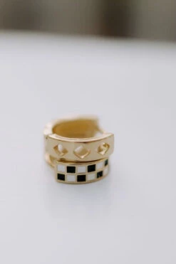 Black & White Checkered Huggie Hoops for Sensitive Ears 13 Black & White Checkered Huggie Hoops for Sensitive Ears -ROOLEE FASHION SHOP IMG 7353 05c049b1 e98b 480e bd38 67d6e5b2841f