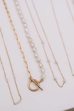 Gold Coast Pearl & Paperclip Link Necklace -ROOLEE FASHION SHOP IMG 7567 7c142826 e188 4f30 a18c 0aec3611012d