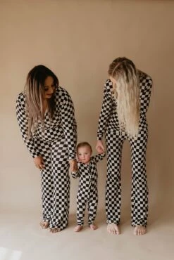 Premium Black Checker Bamboo Zip Pajamas - Convertible Baby Sleeper 16 Premium Black Checker Bamboo Zip Pajamas - Convertible Baby Sleeper -ROOLEE FASHION SHOP IMG 83543