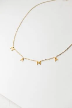18K Gold Plated 'MAMA' Necklace - Hypoallergenic Adjustable Jewelry -ROOLEE FASHION SHOP IMG 9595