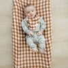 Gingham Muslin Changing Pad Cover - Soft 100% Cotton Nursery Essential -ROOLEE FASHION SHOP IMG 9635