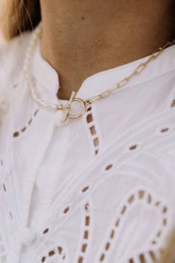 Gold Coast Pearl & Paperclip Link Necklace -ROOLEE FASHION SHOP IMG 9684 3bc76623 bf99 48c7 8dd8 40148b4809ae