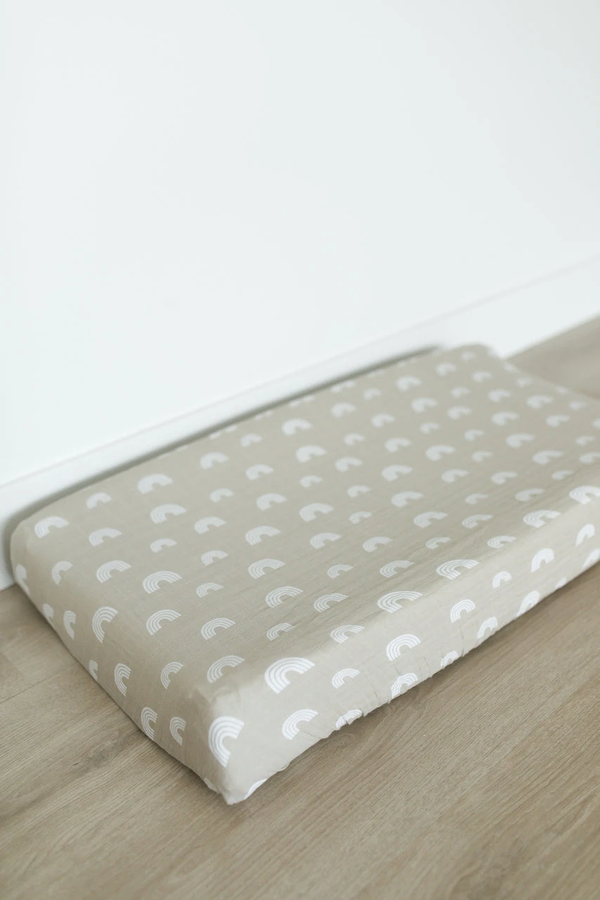 Sand Rainbow 100% Cotton Muslin Crib Sheet for Standard Mattresses 6 Sand Rainbow 100% Cotton Muslin Crib Sheet for Standard Mattresses - Image 4